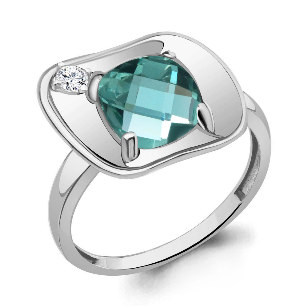 

Кольцо из серебра с турмалином р. 18,5 Aquamarine 6944888А_925_р, 6944888А_925_р