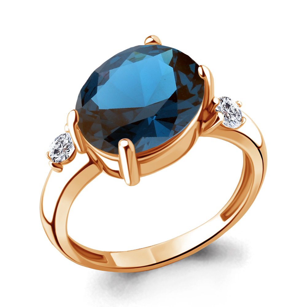 

Кольцо из серебра с топазом р. 19 Aquamarine 6943793А_925_з, 6943793А_925_з