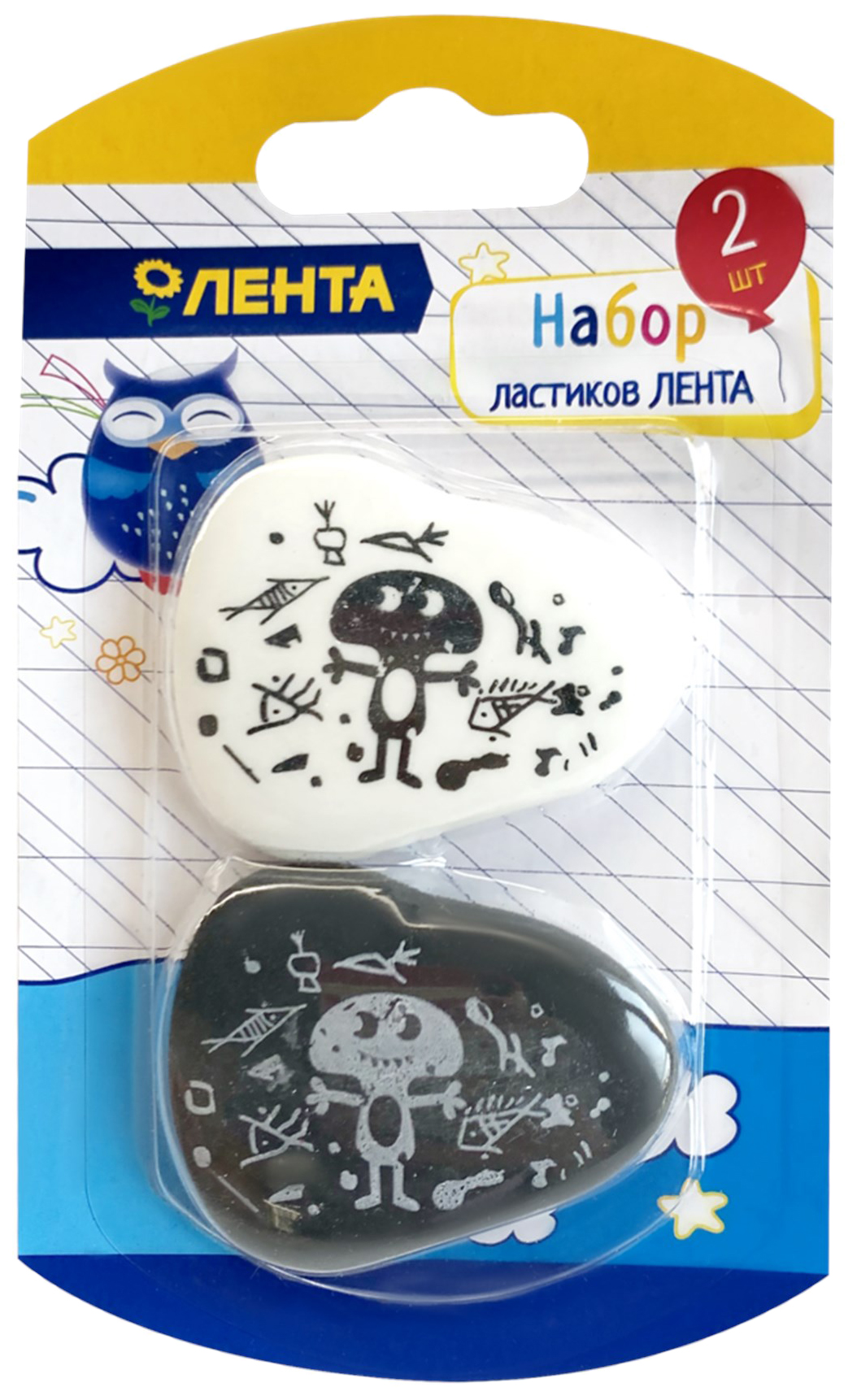 

Ластики Лента 2 шт., Белый;черный
