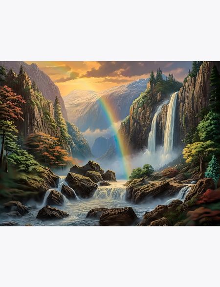 

Алмазная мозаика без подрамника Радуга в горах, 130x100 см, 63176, РА-280