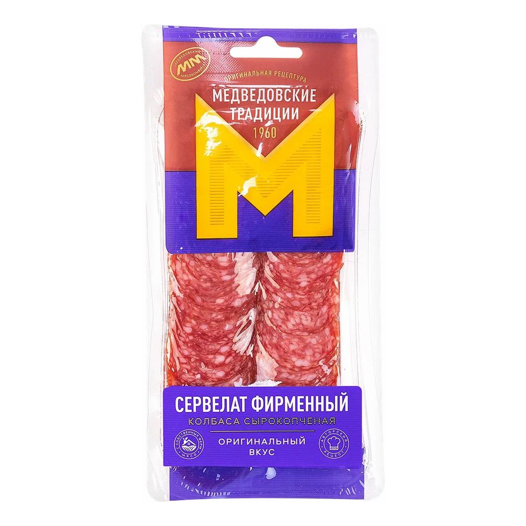 

Колбаса сырокопченая ММК Сервелат фирменный 100 г