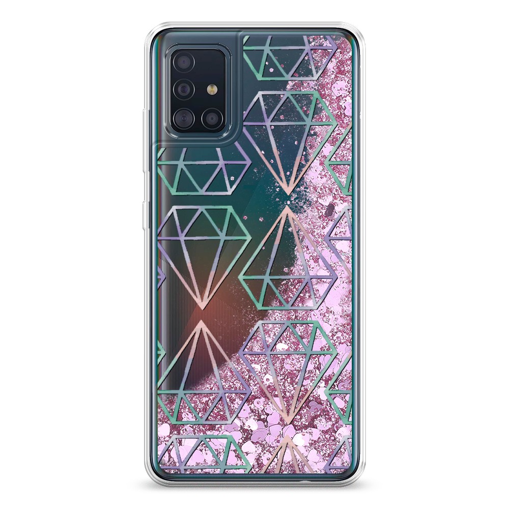 

Жидкий чехол с блестками "Бриллианты голографика" на Samsung Galaxy A51, 28994-1