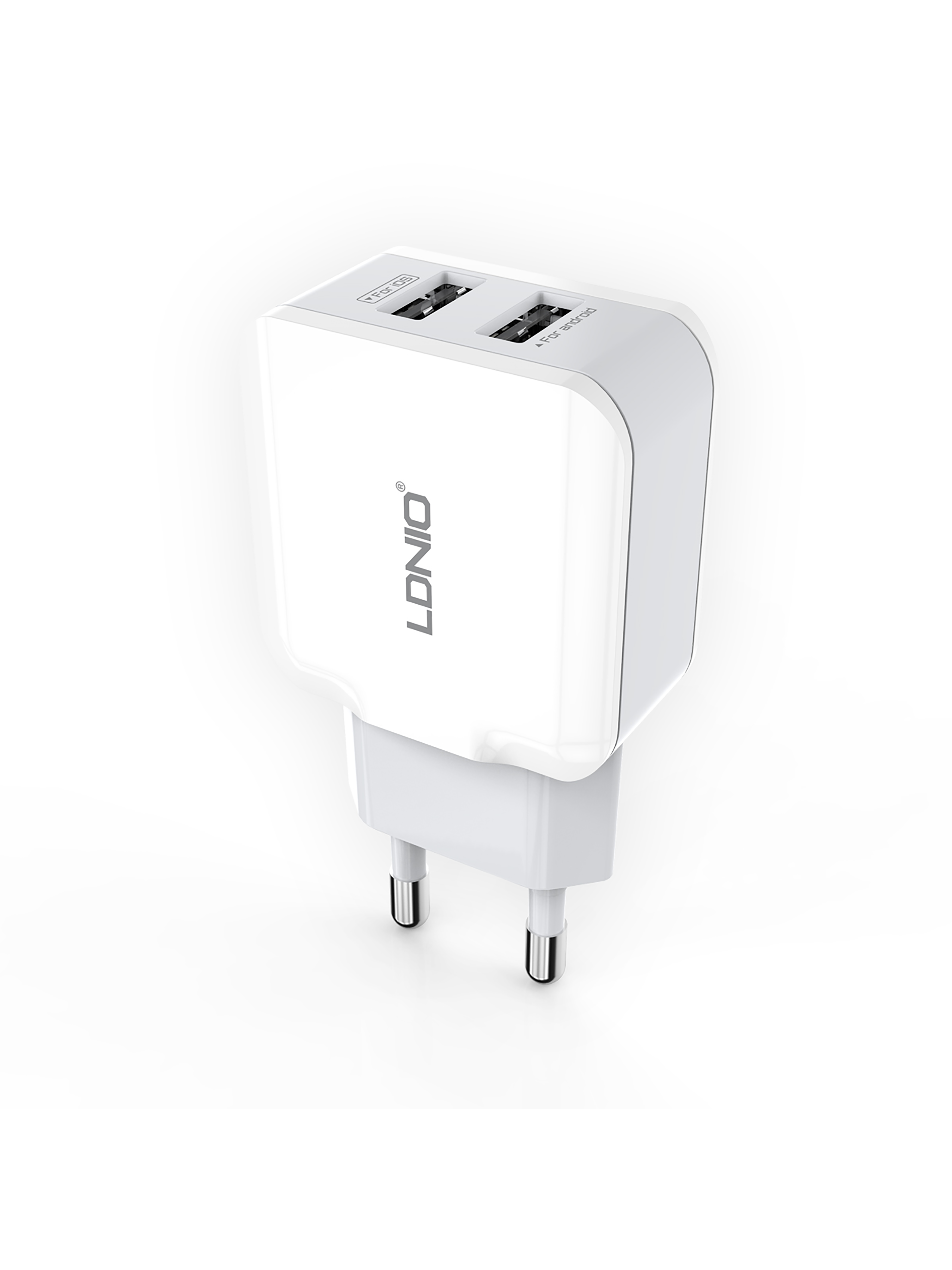 фото Сетевое зарядное устройство ldnio a2202, 2 usb, 2,4 a, micro usb, white