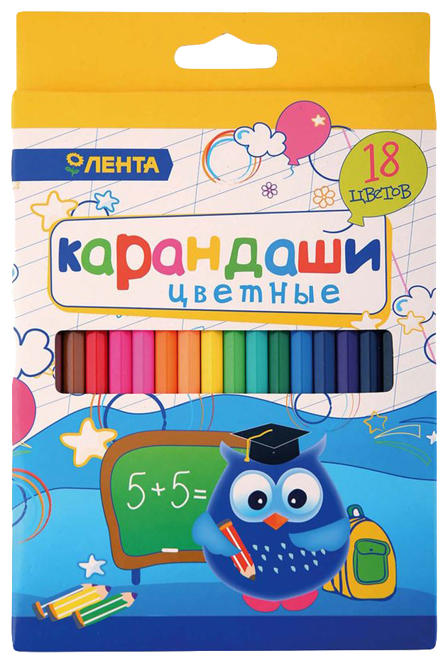 

Карандаши цветные Лента шестигранные 18 шт