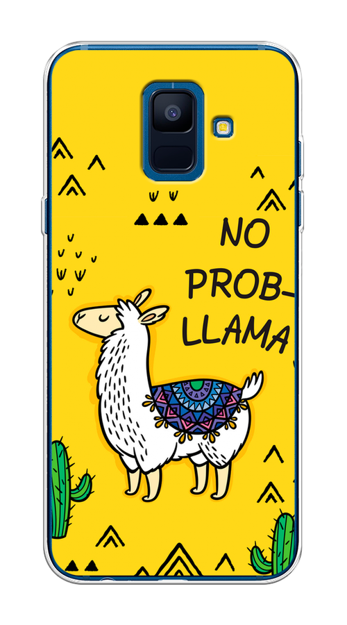 

Чехол Awog на Samsung Galaxy A6 "No probLLama", Желтый;черный;синий, 25950-2