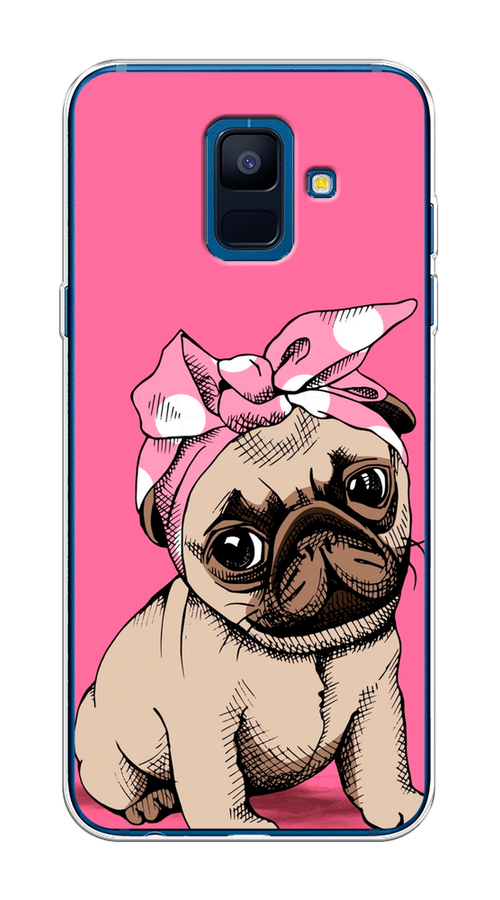 

Чехол Awog на Samsung Galaxy A6 "Dog Pin-Up", Розовый;бежевый, 25950-2