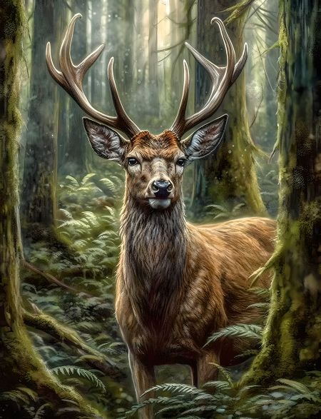 

Алмазная мозаика без подрамника Лесной олень, 50x40 см, 30 цветов, 63123, РА-275