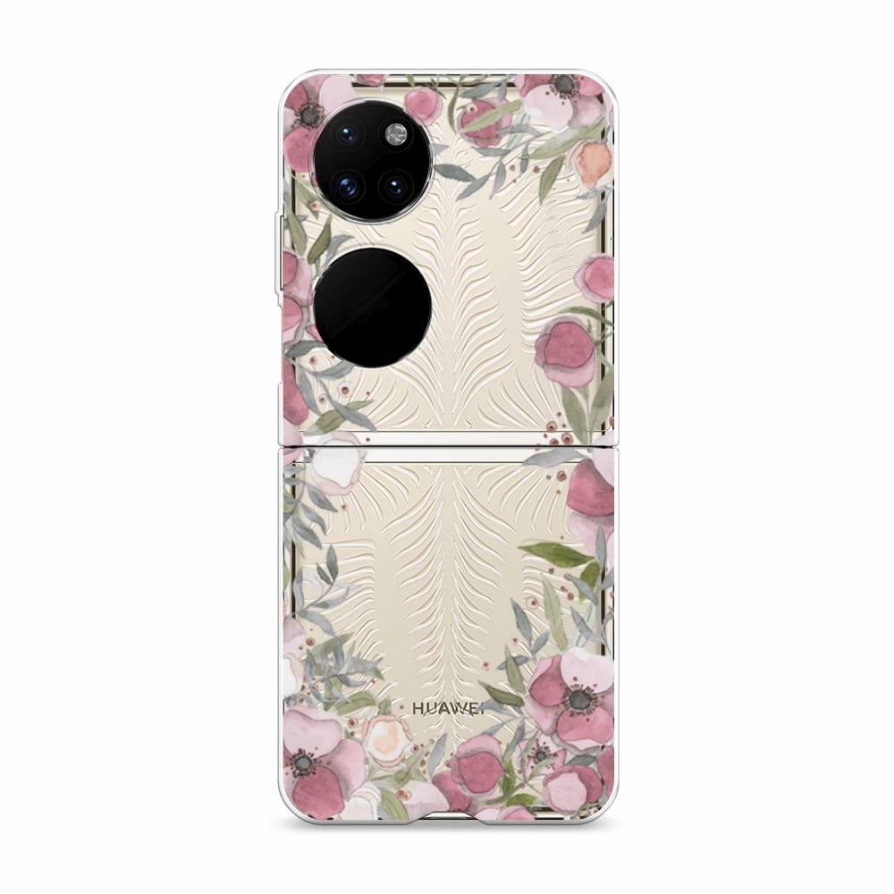 

Чехол Awog "Розовая цветочная рамка" для Huawei P50 pocket