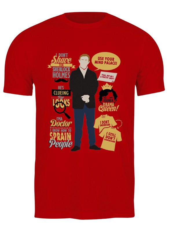 

Футболка мужская Printio Dr john h. watson красная 3XL, Красный, Dr john h. watson