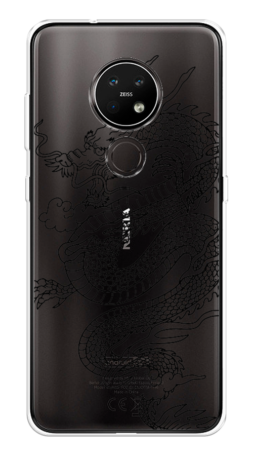 

Чехол на Nokia 6.2 "Большой китайский дракон", Черный;серый, 123050-1