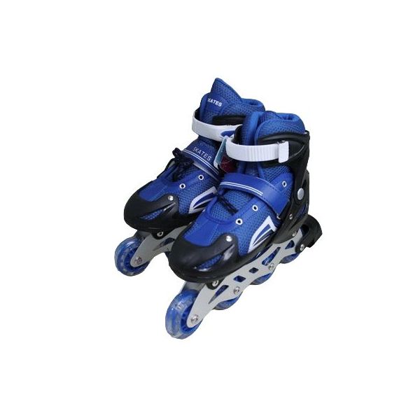 Роликовые коньки, размер 38-41(L) 22-24,5см, синие, светов. колеса, арт. GX-072-3