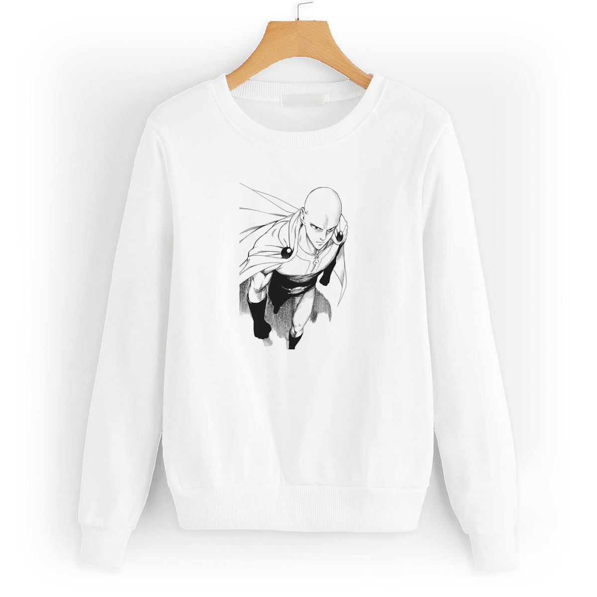 

Свитшот белый CoolPodarok Аниме ВанПанчМэн ЧБ OnePunchMan Сh&B, 0W041258