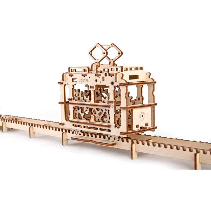 Конструктор Ugears 3D-пазл Трамвай с рельсами 70008