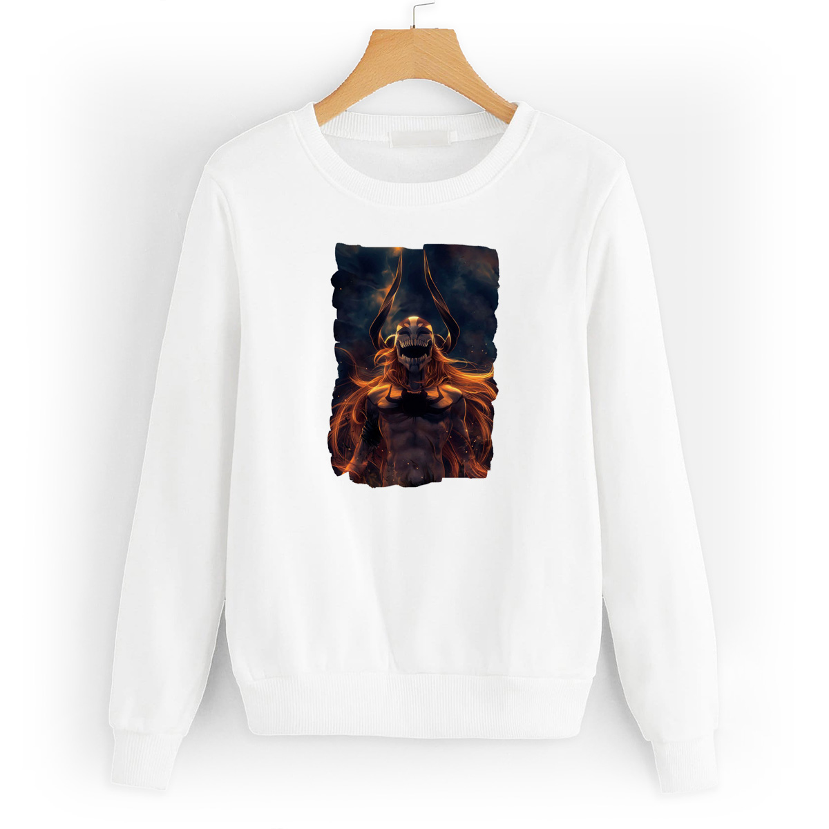 

Свитшот белый CoolPodarok Аниме Блич Blich (мужчина в страшной рогатой маске), 6W041306