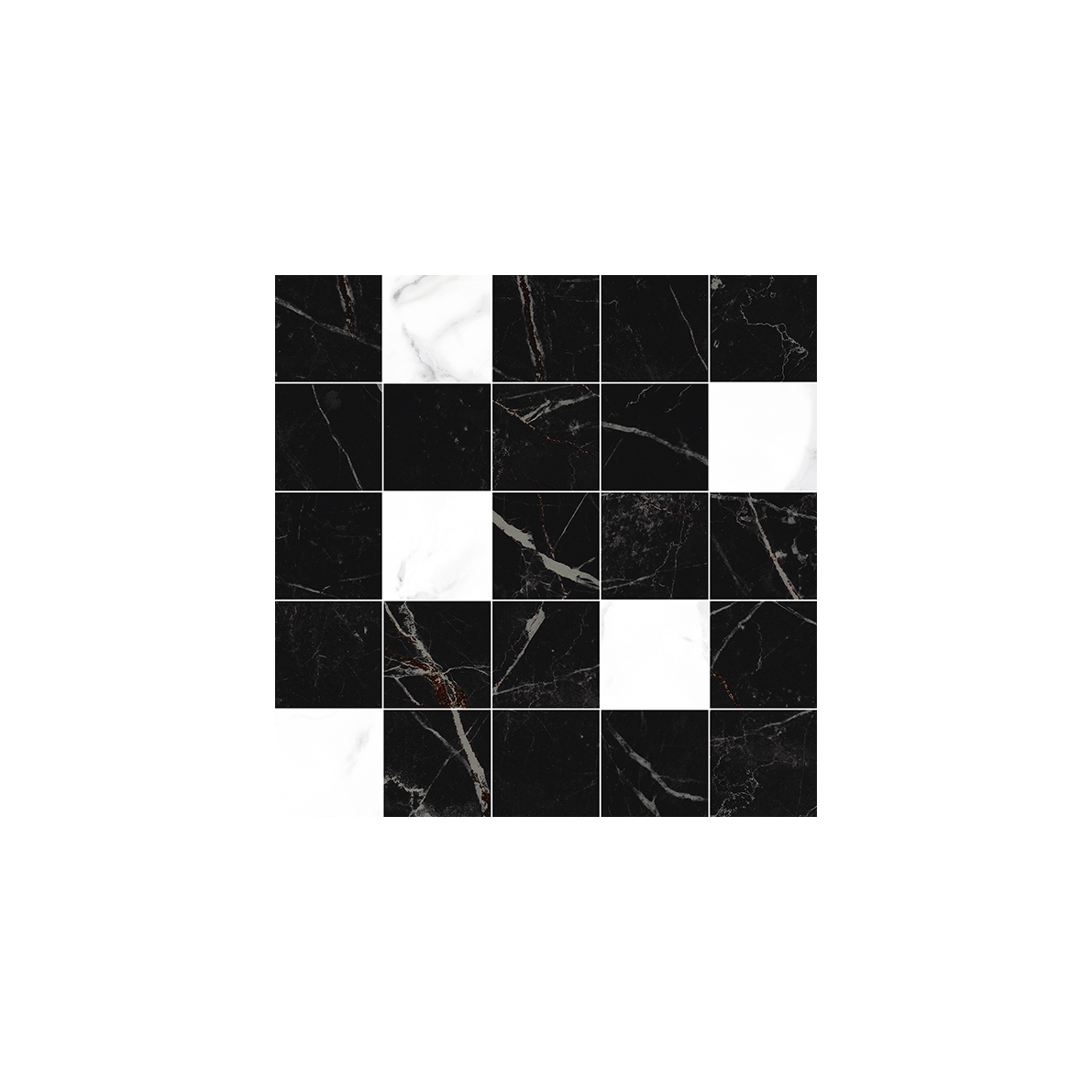 

Total Декор мозаичный чёрный MM34108 25х25 упак., Blondi