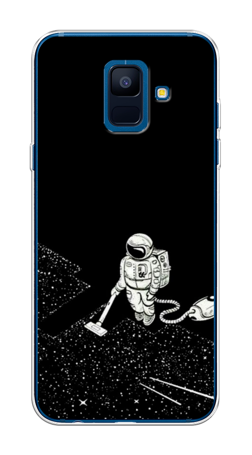 

Чехол Awog на Samsung Galaxy A6 "Космонавт с пылесосом", Белый, 25950-4