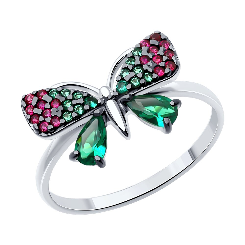 

Кольцо из серебра р.  SOKOLOV 94013876, корунд искусственный\фианит, 94013876