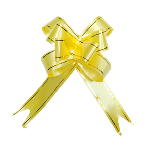 Бант бабочка АЙРИС, AR502, жёлтый золотая полоса, 1,7*34 см, 10 шт