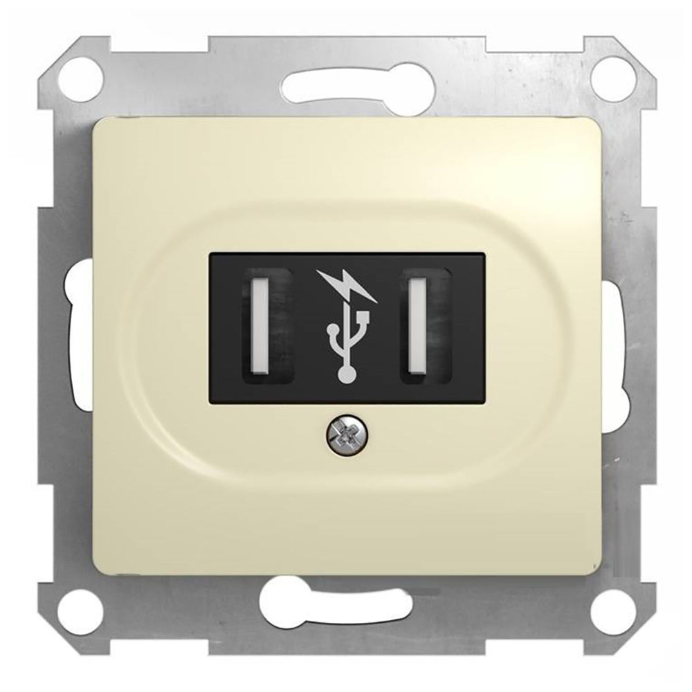 

Розетка USB Schneider Electric Глосса без рамки бежевая, Бежевый
