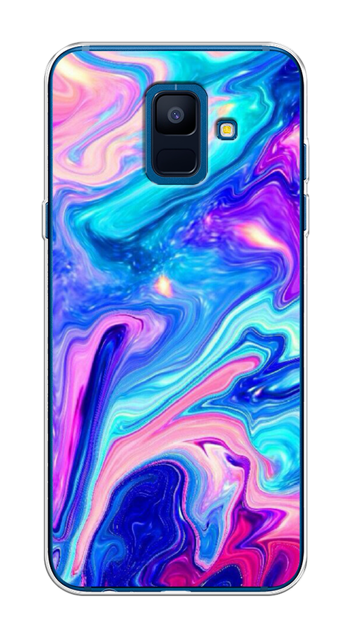 

Чехол Awog на Samsung Galaxy A6 "Потеки краски", Розовый, 25950-10