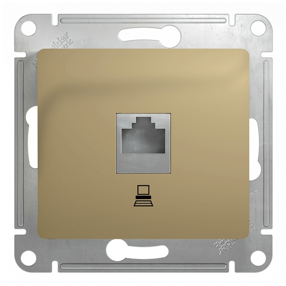 Розетка компьютерная Schneider Electric Глосса без рамки титан розетка компьютерная schneider electric atlasdesign rj45 мокко