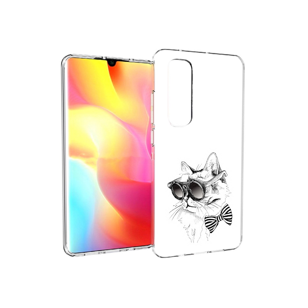 

Чехол MyPads Tocco для Xiaomi Mi Note 10 Lite крутая кошка в очках (PT149714.254.421), Прозрачный, Tocco