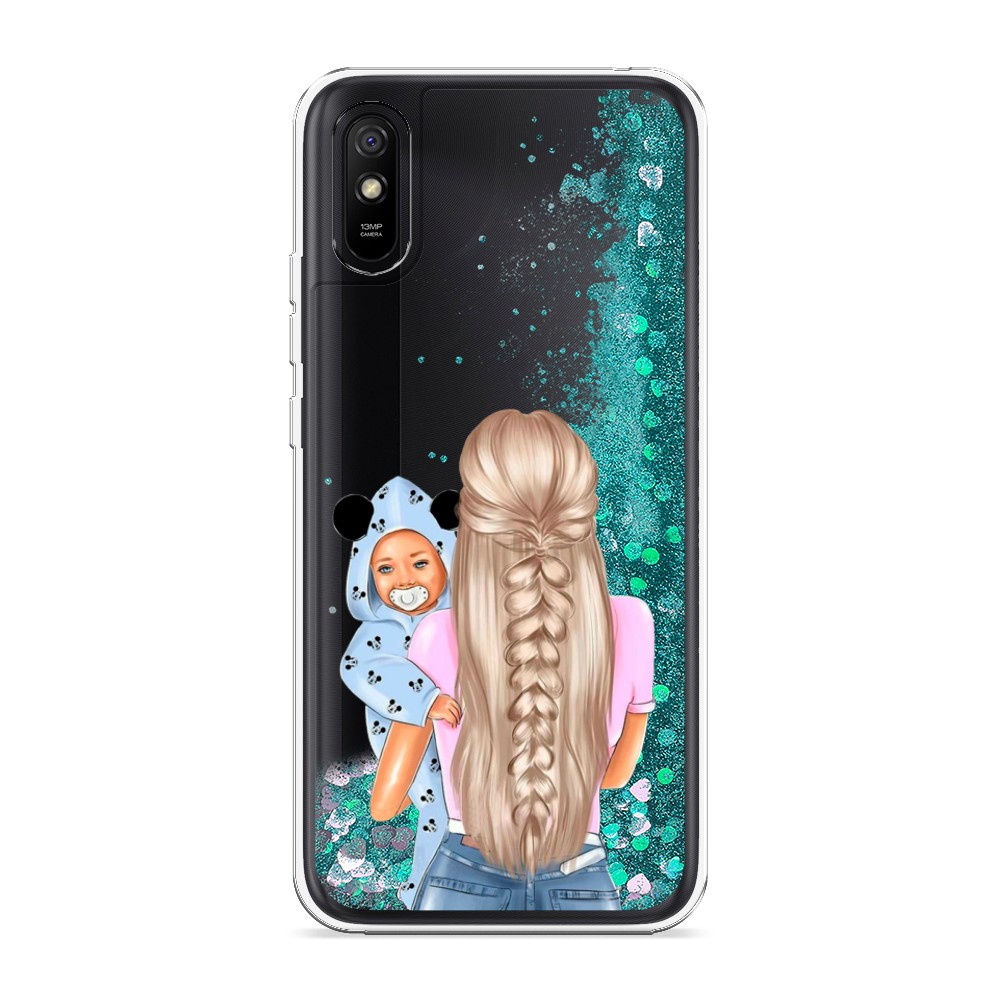 

Жидкий чехол с блестками "Молодая мама" на Xiaomi Redmi 9A