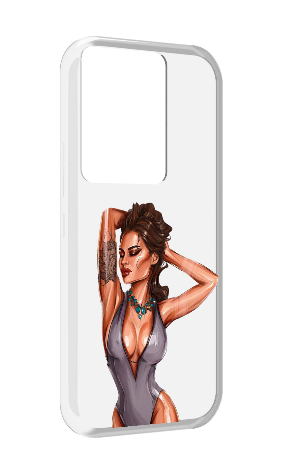 

Чехол MyPads Роскошная-девушка женский для Itel Vision 3 Plus / Itel P38 Pro, Прозрачный, Tocco