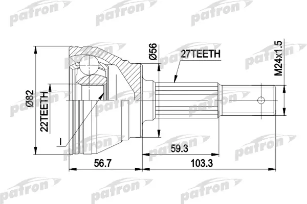 

ШРУС наружн к-кт 27x56x22 NISSAN: PRIMERA 1.6-2.0 10.90- PATRON PCV1164