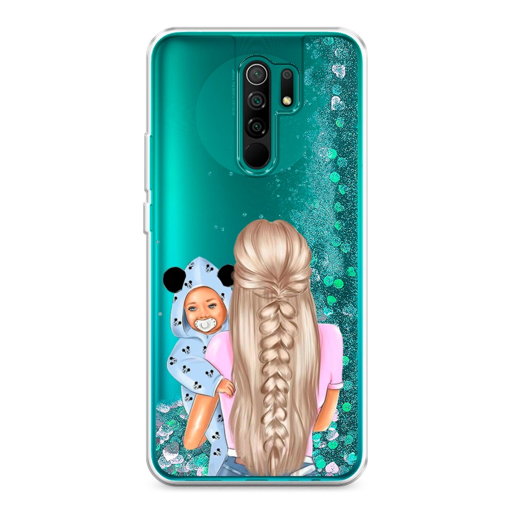 

Жидкий чехол с блестками "Молодая мама" на Xiaomi Redmi 9, 38395-1