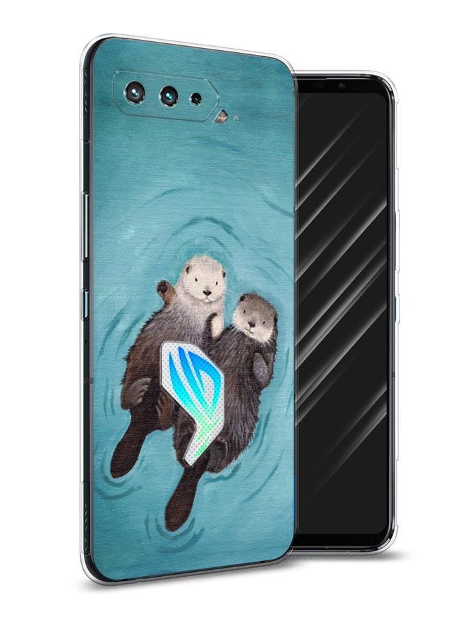 

Чехол Awog на Asus ROG Phone 5 "Парочка бобров", Голубой, 44250-10