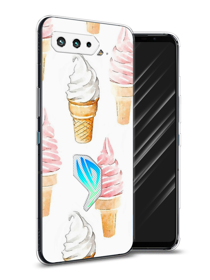 

Чехол Awog на Asus ROG Phone 5 "Нарисованное мороженое", Белый;розовый, 44250-10