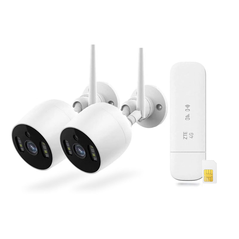 Комплект видеонаблюдения 4G мобильный 2Мп Ps-Link C2TA2-4G на 2 уличные камеры