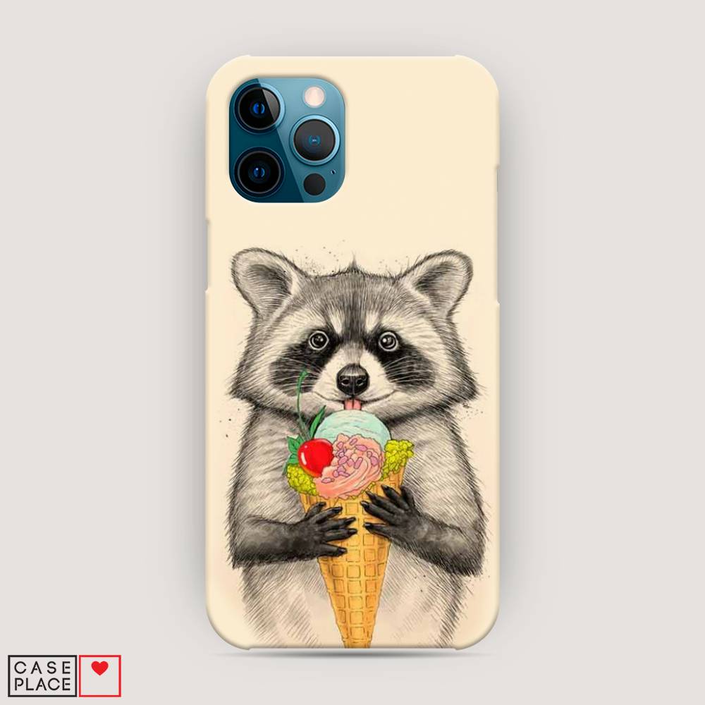 

Пластиковый чехол "Енот с мороженым" на Apple iPhone 12 Pro Max, 12720-7
