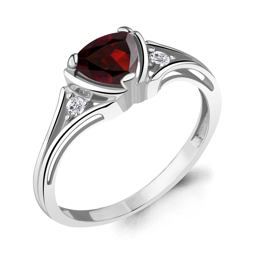 

Кольцо из серебра с гранатом р. 17 Aquamarine 6943203А_925_р, 6943203А_925_р