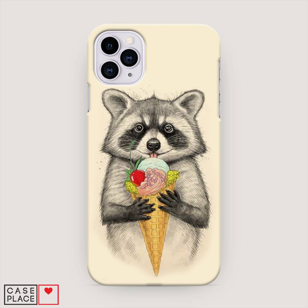

Пластиковый чехол "Енот с мороженым" на Apple iPhone 11 Pro, 12320-7