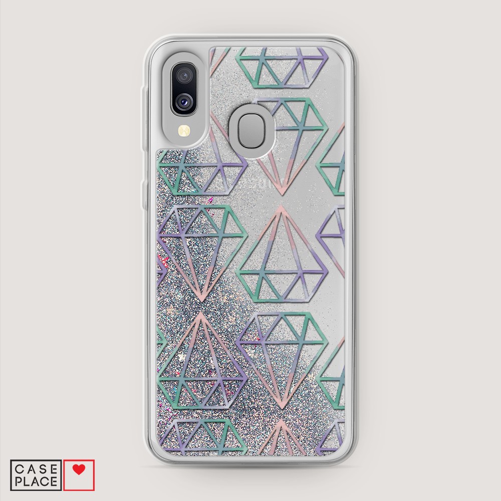 

Жидкий чехол с блестками "Бриллианты голографика" на Samsung Galaxy A40