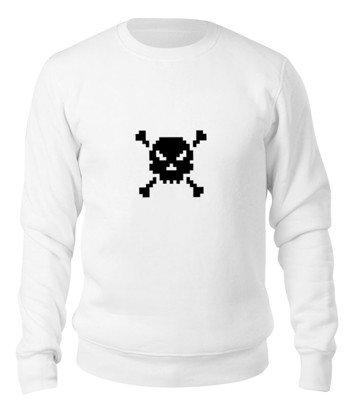 

Свитшот унисекс Printio Pixel art skull белый S, Pixel art skull