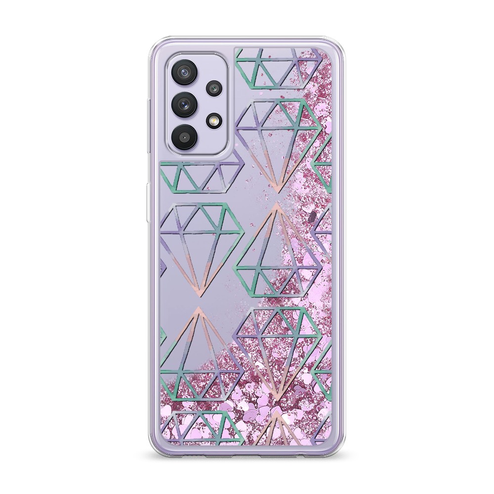 

Жидкий чехол с блестками "Бриллианты голографика" на Samsung Galaxy A32
