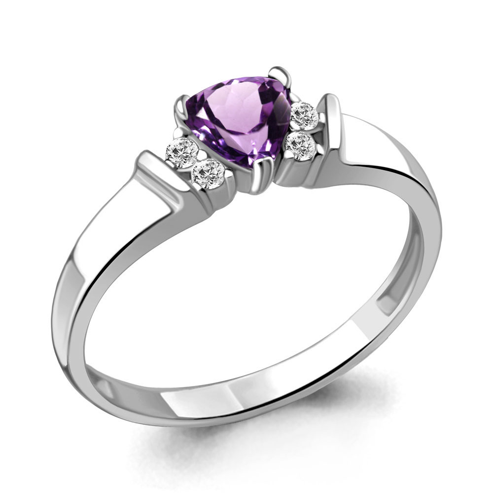 

Кольцо из серебра с аметистом р. 19 Aquamarine 6943004А_925_р, 6943004А_925_р