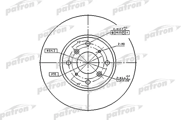 

Тормозной диск PATRON комплект 1 шт. PBD4151