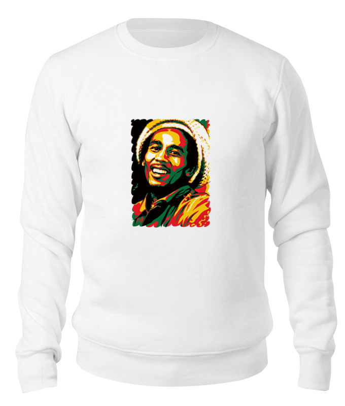 

Свитшот унисекс Printio Боб марлей (bob marley) белый S, Боб марлей (bob marley)