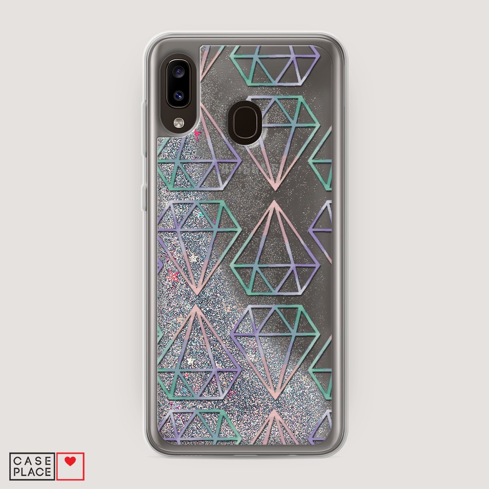

Жидкий чехол с блестками "Бриллианты голографика" на Samsung Galaxy A30, 27591-1