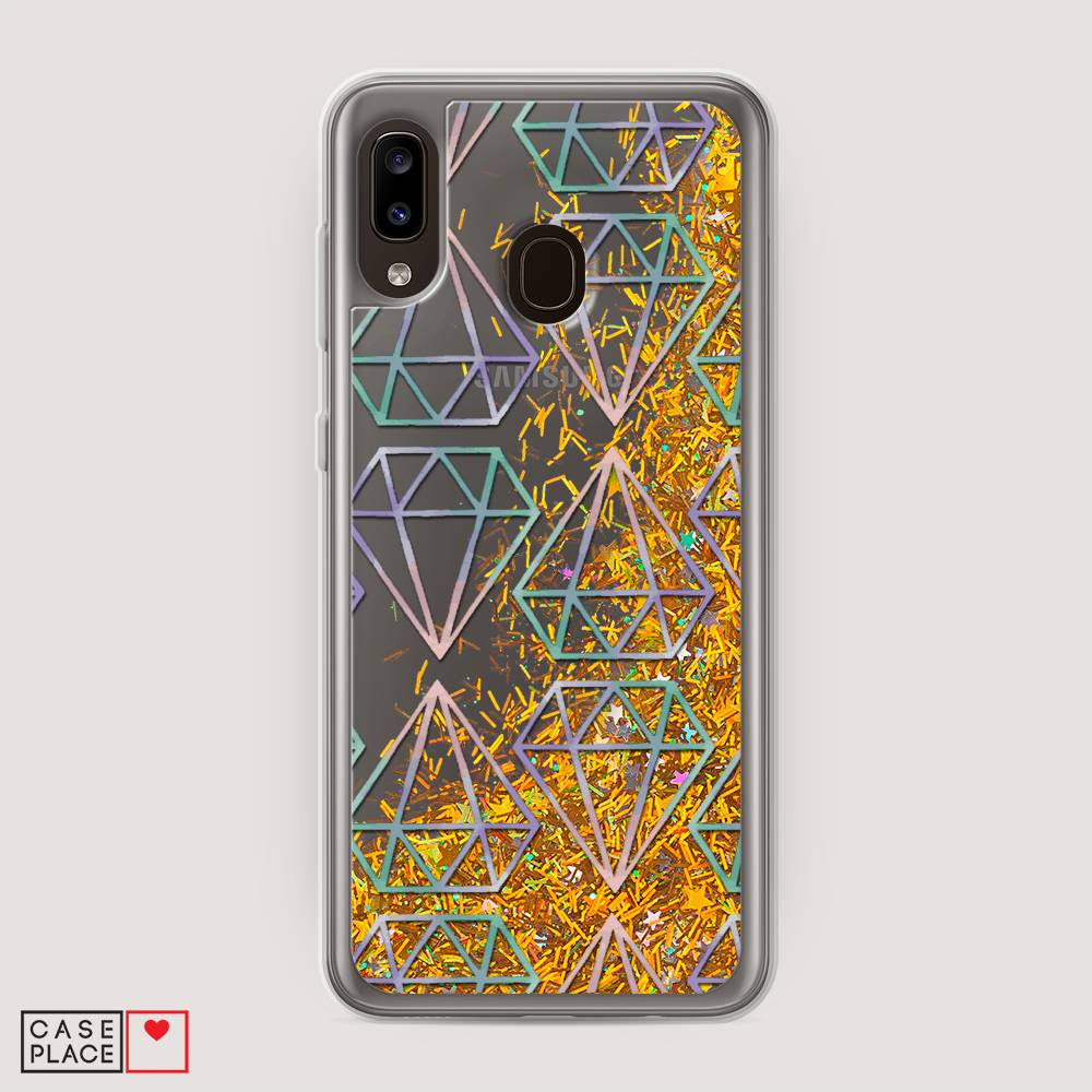 

Жидкий чехол с блестками "Бриллианты голографика" на Samsung Galaxy A30, 27590-1
