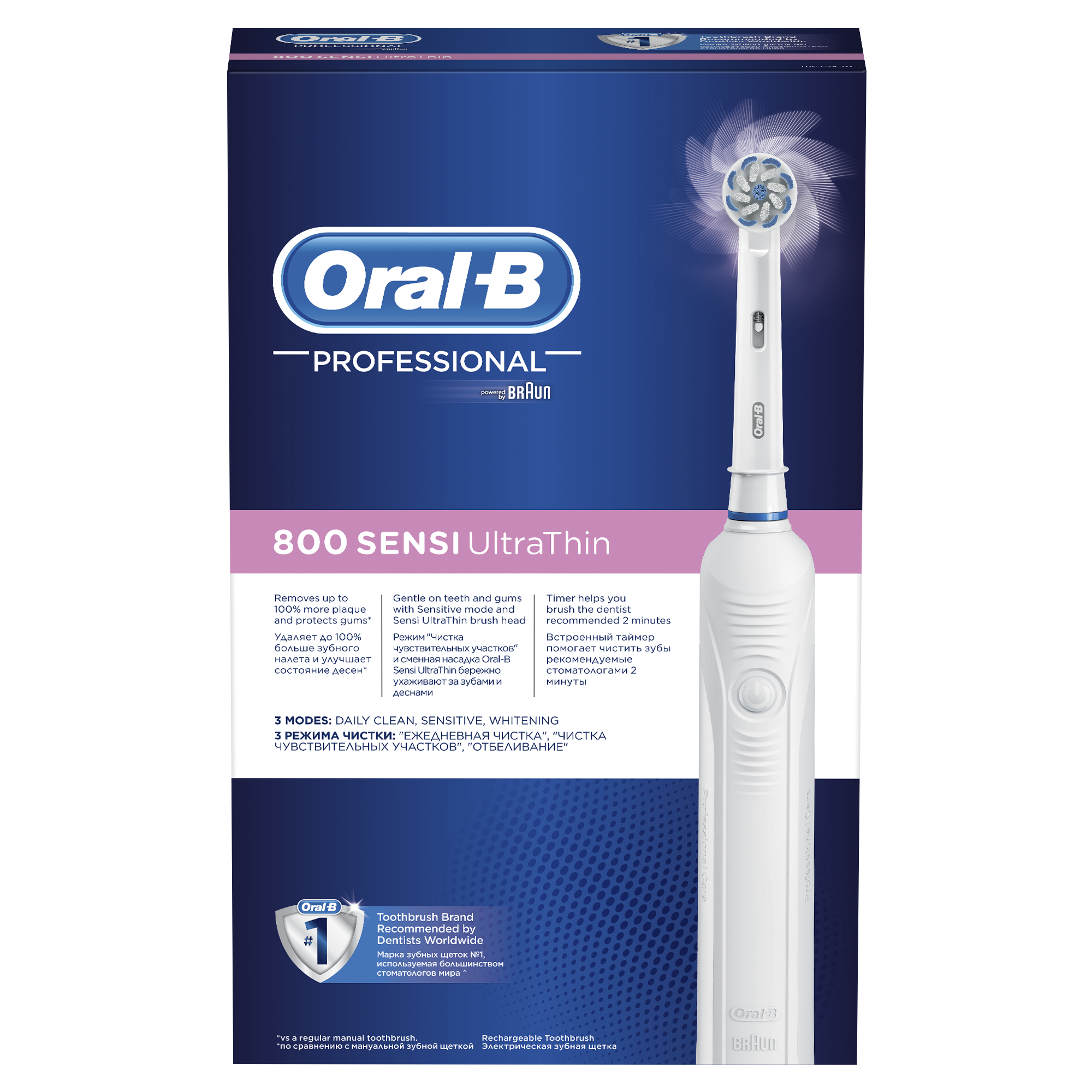 Зубная щетка электрическая Oral-B Sensitive Clean 800 (D16.524.2U) электрическая зубная щетка oral b vitality 100 white sensitive clean белый