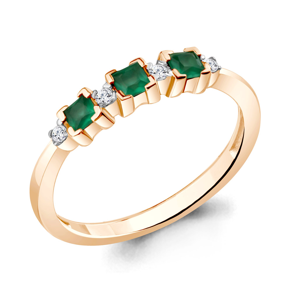 

Кольцо из серебра с агатом р. 17 Aquamarine 6942709А_925_з, 6942709А_925_з