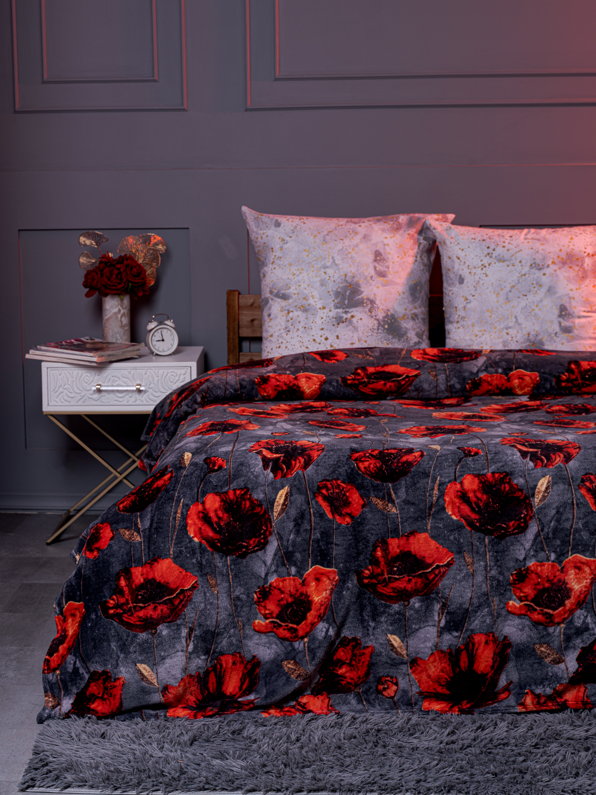 Плед LOVEBERRY Плед_Евро_Золотые_маки 1500₽