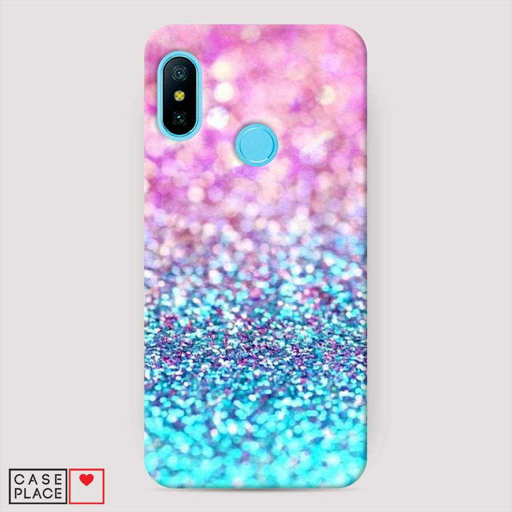 

Пластиковый чехол "Розово-голубые глиттеры рисунок" на Xiaomi Redmi 6 Pro