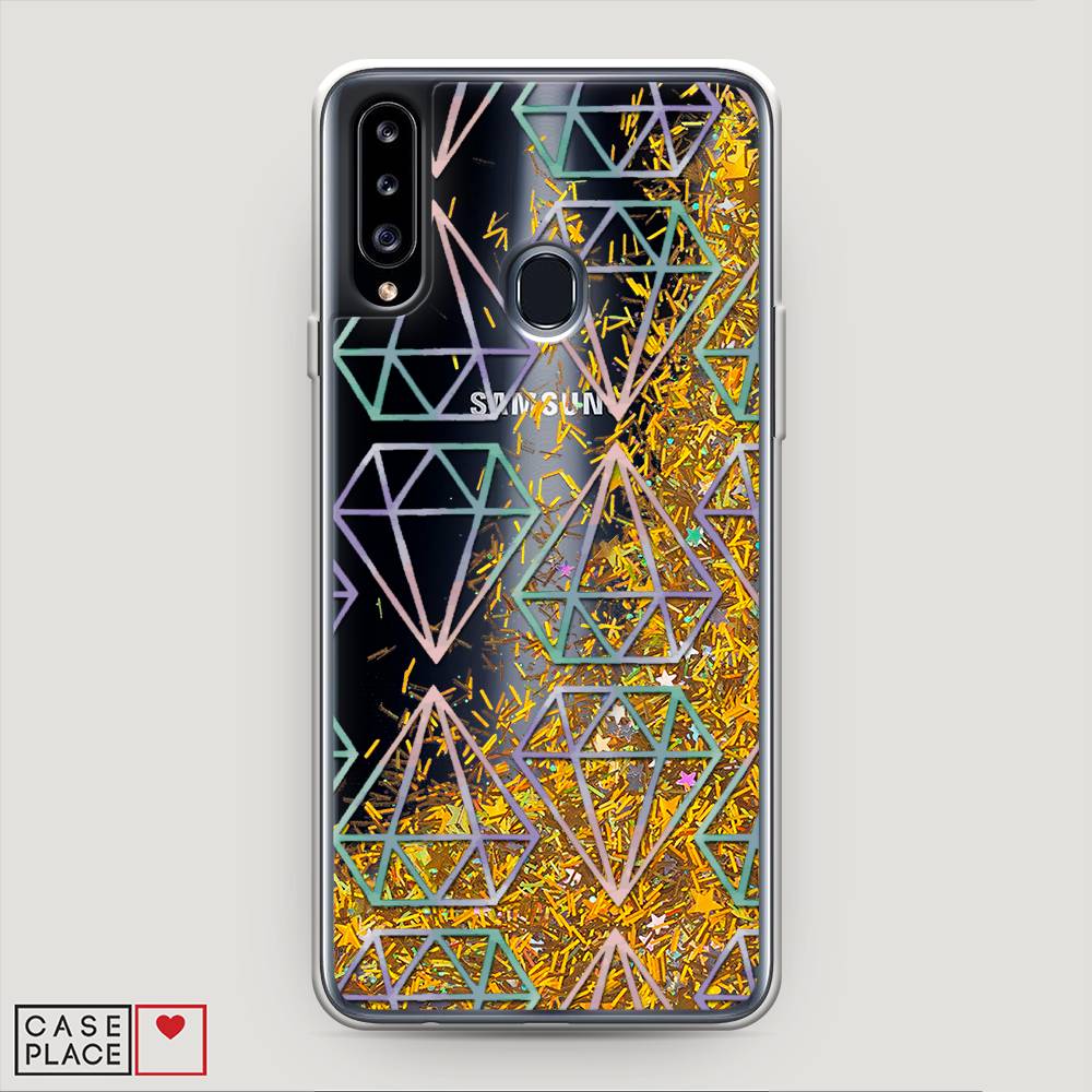 

Жидкий чехол с блестками "Бриллианты голографика" на Samsung Galaxy A20s, 2100890-1