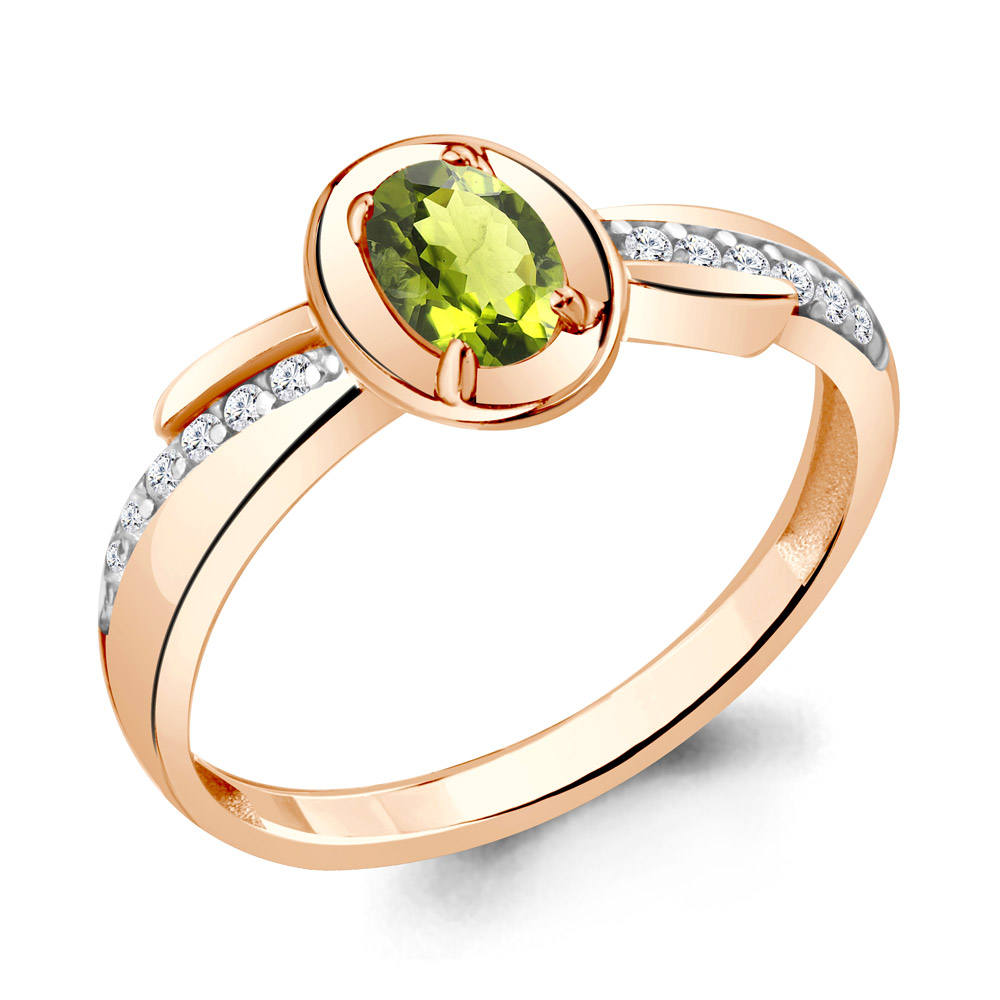 

Кольцо из серебра с хризолитом р. 18,5 Aquamarine 6942607А_925_з, 6942607А_925_з